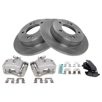 TRQ® - Rear Disc Brake Kit with Semi-Metallic Pads and Calipers
