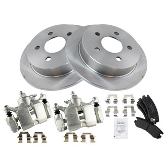 TRQ® - Rear Disc Brake Kit with Semi-Metallic Pads and Calipers