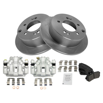 TRQ® - Rear Disc Brake Kit with Semi-Metallic Pads and Calipers
