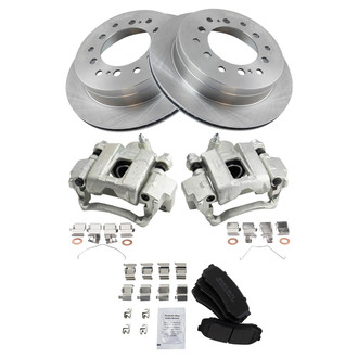 TRQ® - Rear Disc Brake Kit with Semi-Metallic Pads and Calipers