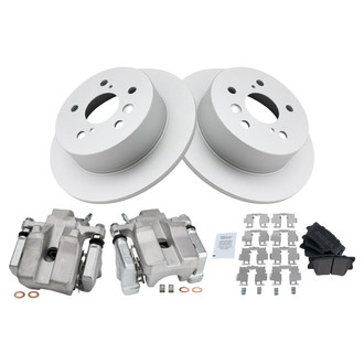 TRQ® - Rear Disc Brake Kit with Semi-Metallic Pads and Calipers