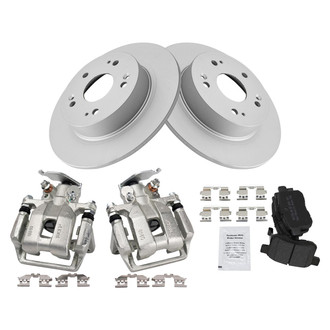 TRQ® - Rear Disc Brake Kit with Semi-Metallic Pads and Calipers