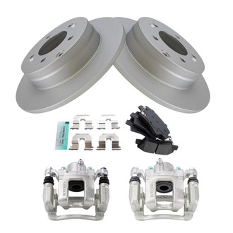 TRQ® - Rear Disc Brake Kit with Semi-Metallic Pads and Calipers