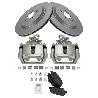TRQ® - Rear Disc Brake Kit with Semi-Metallic Pads and Calipers