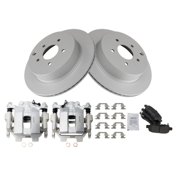 TRQ® - Semi-Metallic Brake Pad & Rotor Kit with Calipers