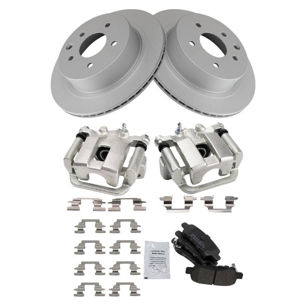 TRQ® - Semi-Metallic Brake Pad & Rotor Kit with Calipers