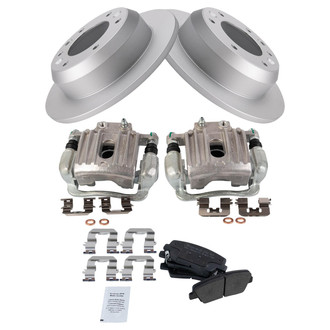 TRQ® - Rear Disc Brake Kit with Semi-Metallic Pads and Calipers