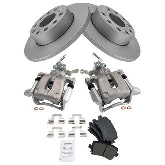 TRQ® - Rear Disc Brake Kit with Semi-Metallic Pads and Calipers