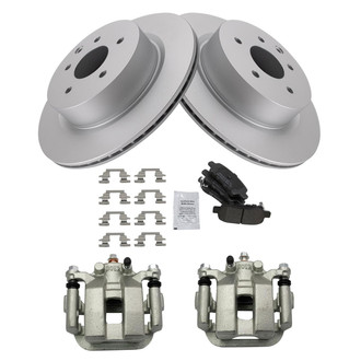 TRQ® - Rear Disc Brake Kit with Semi-Metallic Pads and Calipers