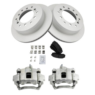 TRQ® - Rear Disc Brake Kit with Semi-Metallic Pads and Calipers