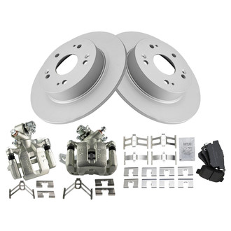 TRQ® - Rear Disc Brake Kit with Semi-Metallic Pads and Calipers