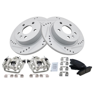 TRQ® - Performance Ceramic Rear Brake Kit with Calipers