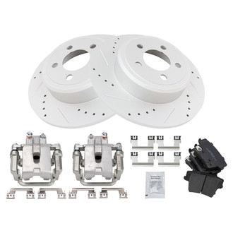 TRQ® - Performance Ceramic Rear Brake Kit with Calipers