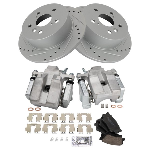 TRQ® - Ceramic Performance Brake Pad & Rotor Kit with Calipers