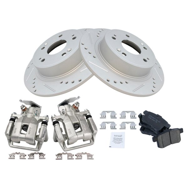 TRQ® - Ceramic Performance Brake Pad & Rotor Kit with Calipers