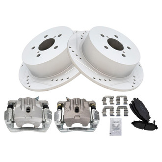 TRQ® - Performance Ceramic Rear Brake Kit with Calipers
