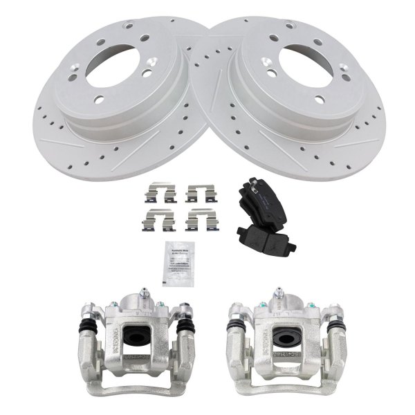 TRQ® - Ceramic Performance Brake Pad & Rotor Kit with Calipers