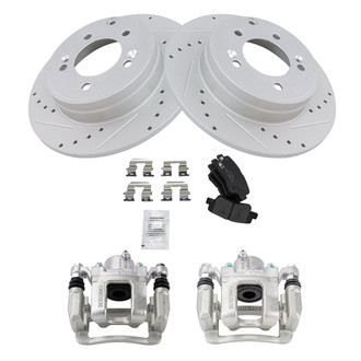 TRQ® - Performance Ceramic Rear Brake Kit with Calipers