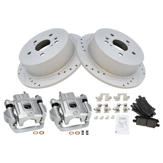 TRQ® - Performance Ceramic Rear Brake Kit with Calipers