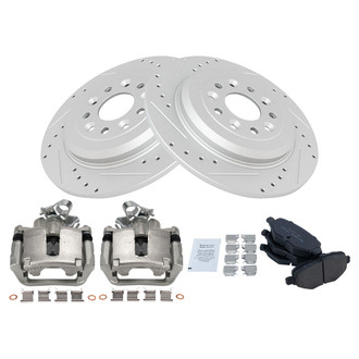 TRQ® - Performance Ceramic Rear Brake Kit with Calipers