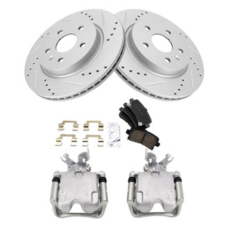 TRQ® - Performance Ceramic Rear Brake Kit with Calipers