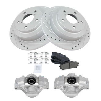 TRQ® - Performance Ceramic Rear Brake Kit with Calipers