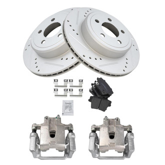 TRQ® - Performance Ceramic Rear Brake Kit with Calipers