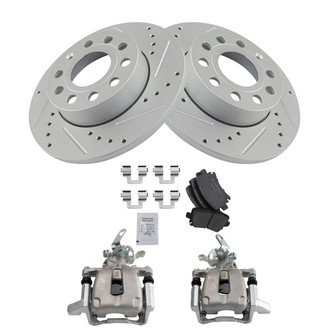TRQ® - Performance Ceramic Rear Brake Kit with Calipers