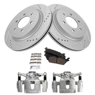 TRQ® - Performance Ceramic Rear Brake Kit with Calipers