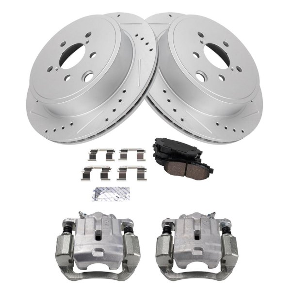 TRQ® - Ceramic Performance Brake Pad & Rotor Kit with Calipers