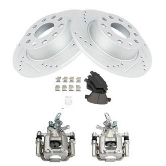 TRQ® - Performance Ceramic Rear Brake Kit with Calipers
