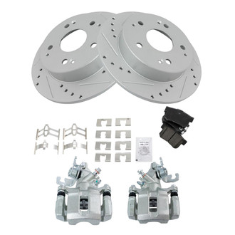 TRQ® - Performance Ceramic Rear Brake Kit with Calipers