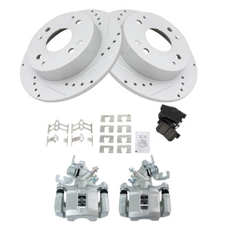 TRQ® - Performance Ceramic Rear Brake Kit with Calipers