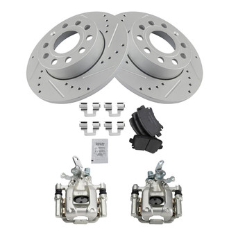 TRQ® - Performance Ceramic Rear Brake Kit with Calipers