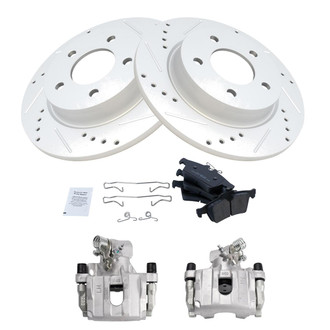 TRQ® - Performance Ceramic Rear Brake Kit with Calipers