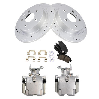 TRQ® - Performance Ceramic Rear Brake Kit with Calipers