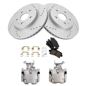 TRQ® - Performance Ceramic Rear Brake Kit with Calipers
