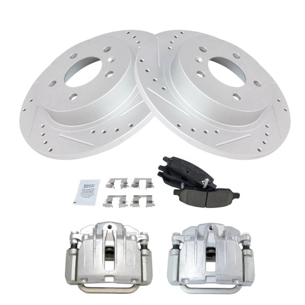 TRQ® - Ceramic Performance Brake Pad & Rotor Kit with Calipers