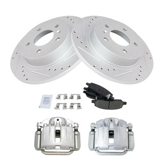 TRQ® - Performance Ceramic Rear Brake Kit with Calipers