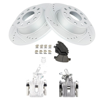 TRQ® - Performance Ceramic Rear Brake Kit with Calipers