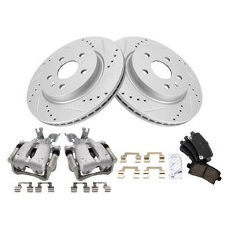TRQ® - Performance Ceramic Rear Brake Kit with Calipers