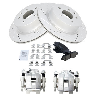 TRQ® - Performance Ceramic Rear Brake Kit with Calipers