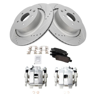 TRQ® - Performance Ceramic Rear Brake Kit with Calipers