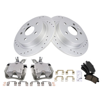 TRQ® - Performance Ceramic Rear Brake Kit with Calipers