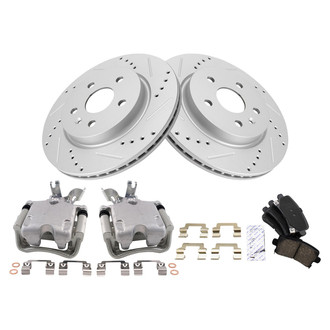 TRQ® - Performance Ceramic Rear Brake Kit with Calipers