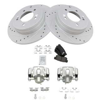 TRQ® - Performance Ceramic Rear Brake Kit with Calipers