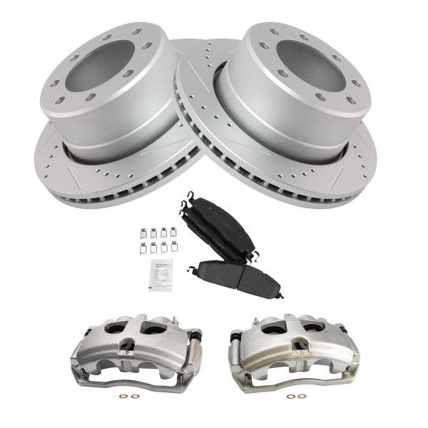 TRQ® - Ceramic Performance Brake Pad & Rotor Kit with Calipers