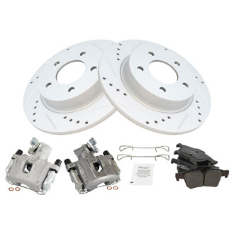 TRQ® BKA26898 - Performance Ceramic Rear Brake Kit with Calipers