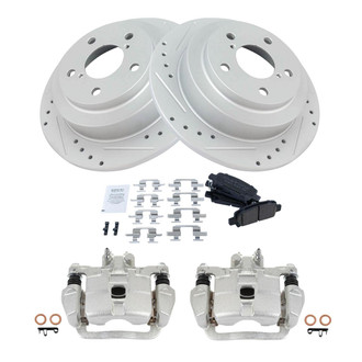 TRQ® - Performance Ceramic Rear Brake Kit with Calipers