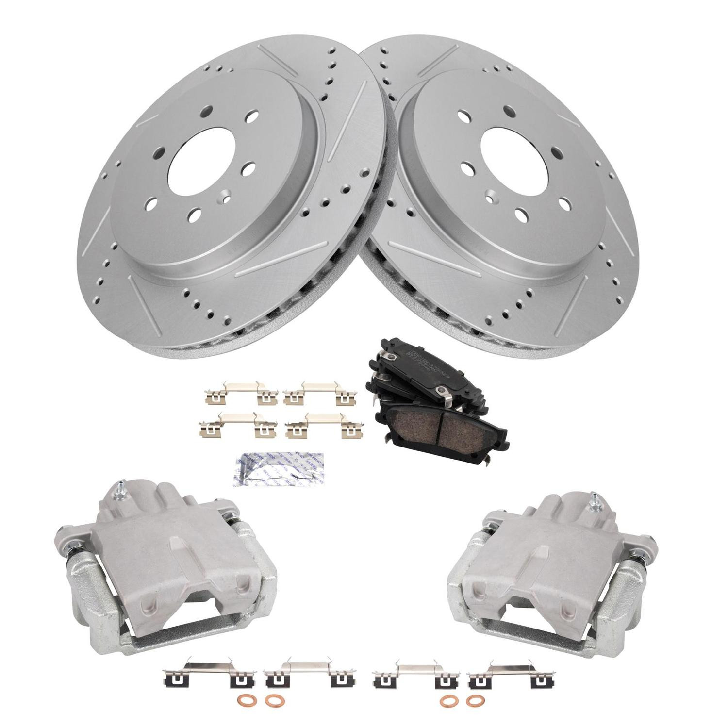 TRQ® BKA26913 - Performance Ceramic Rear Brake Kit with Calipers